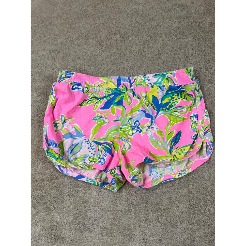 Lilly Pulitzer Squeeze The Day Shorts Girls Large (8-10) Pink Cotton EUC